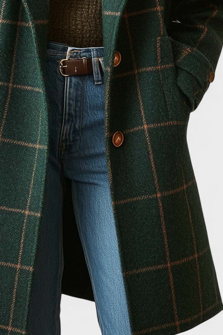 Yrsa - Elegant checked tweed coat