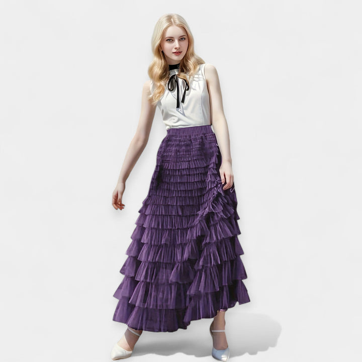 Kristýna - Elegant Skirt with Tulle Decorative Detail