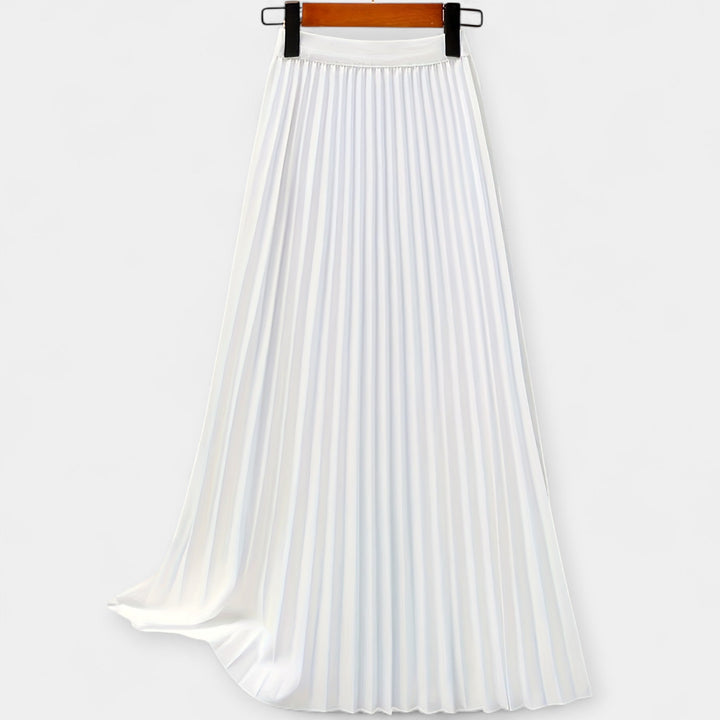 Veronika - Long pleated satin skirt