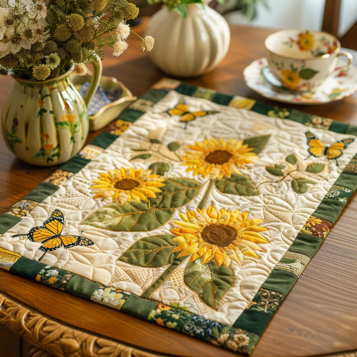 Light and Bright Sunflower Quilted Placemat