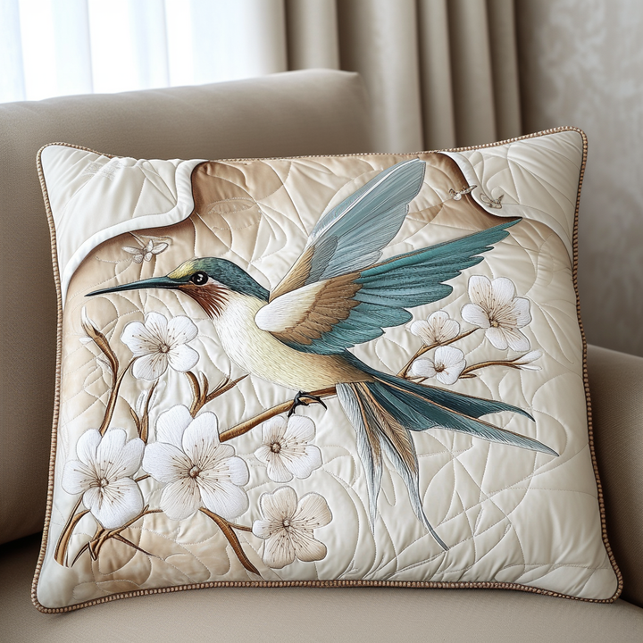 Hummingbird Haven Quilted Bedding Pillow Case
