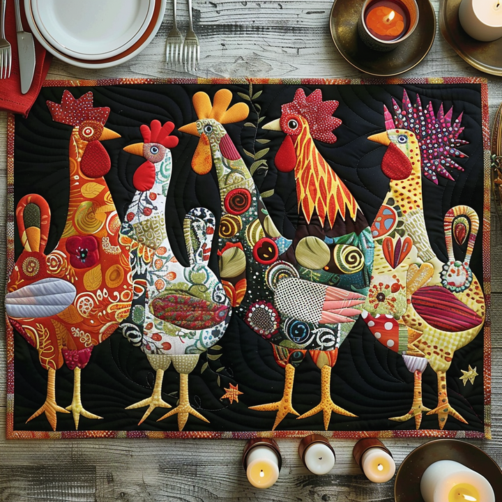 Charming Chicks Night Quilted Place Mat