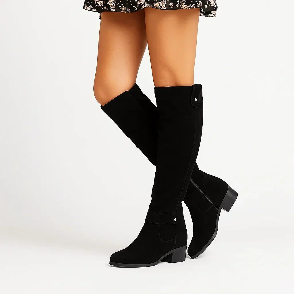 Suede Knee-High Boots