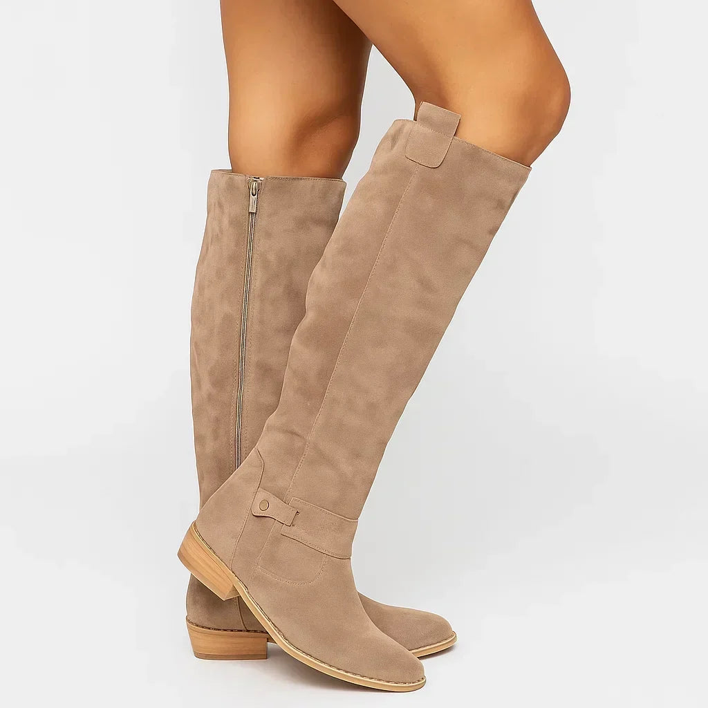 Suede Knee-High Boots