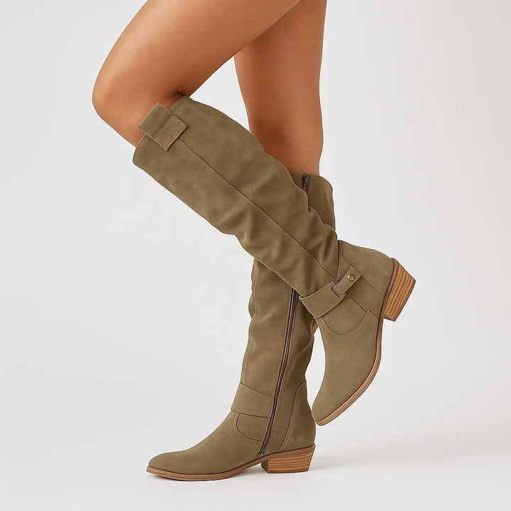 Suede Knee-High Boots