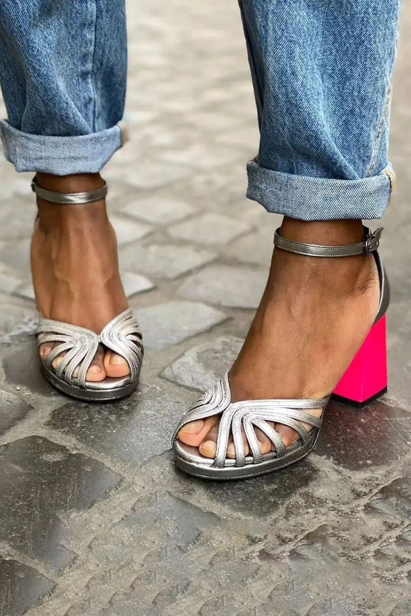 Seraphina™ - Shiny high heel sandals