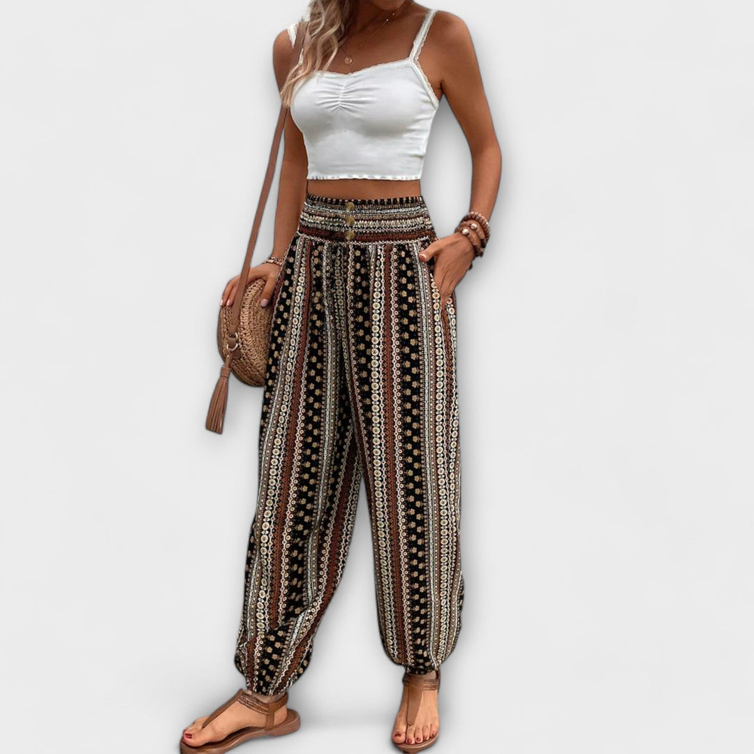 Scarlett - Trousers with an ethnic pattern