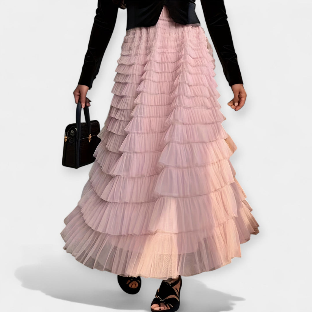 Kristýna - Elegant Skirt with Tulle Decorative Detail