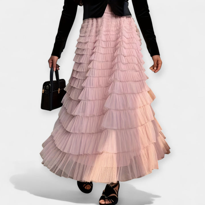 Kristýna - Elegant Skirt with Tulle Decorative Detail
