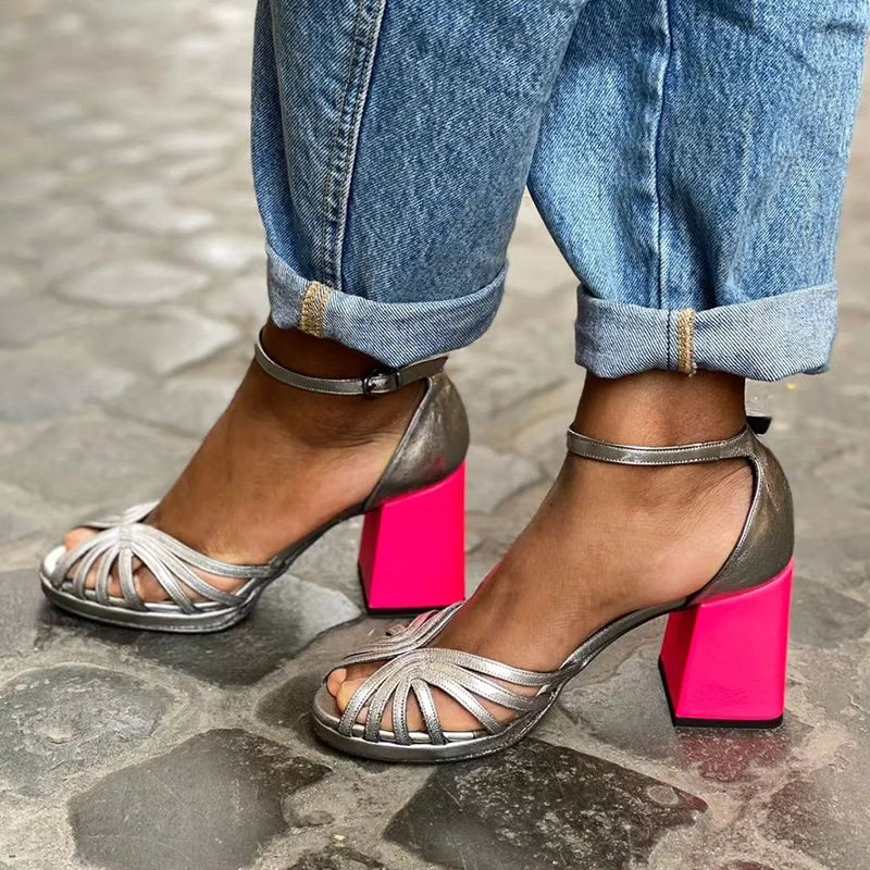 Seraphina™ - Shiny high heel sandals