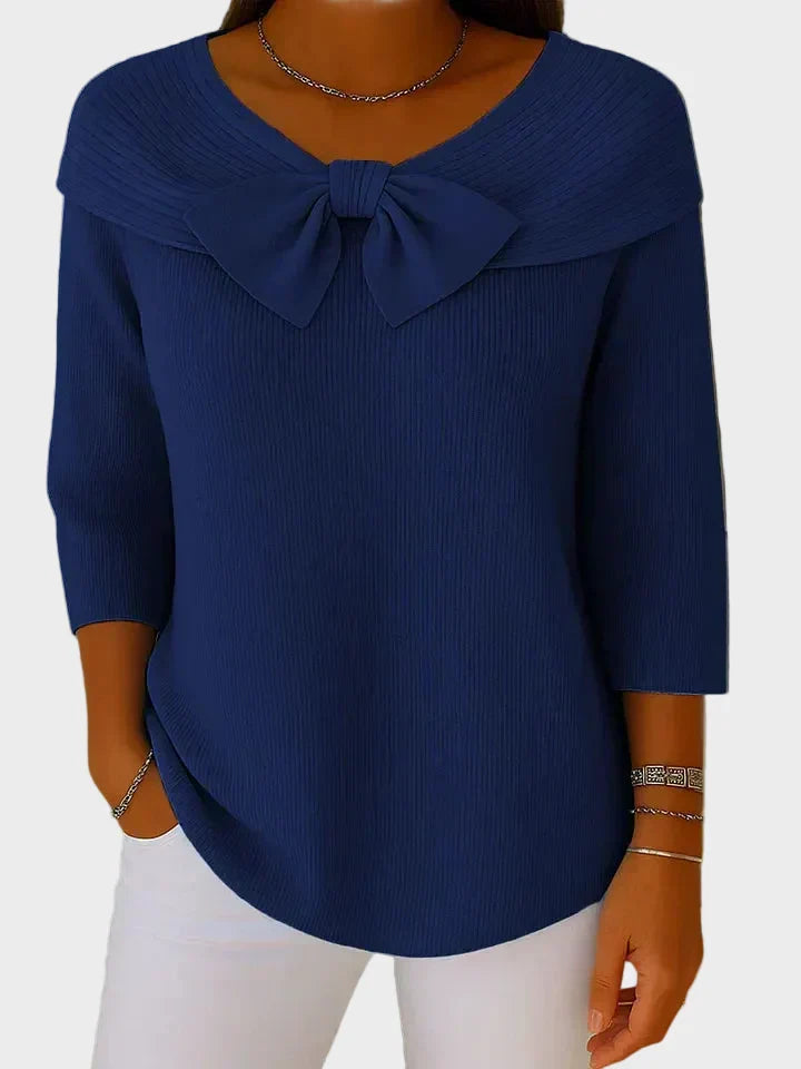 Aline - Soft and Elegant Sweater with a Bow