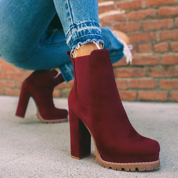 Block Heel Ankle Boots