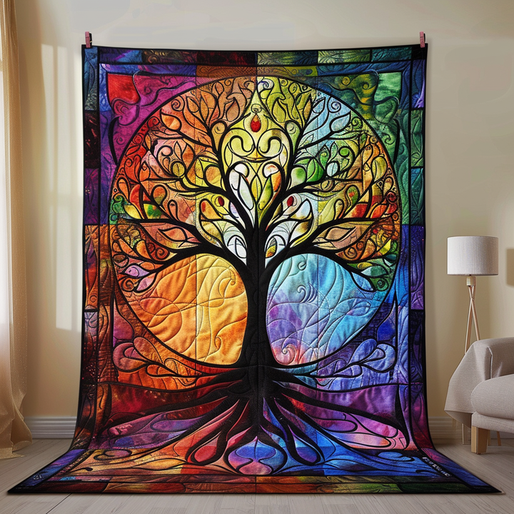 Celtic Tree of Life Art Quilted Blanket