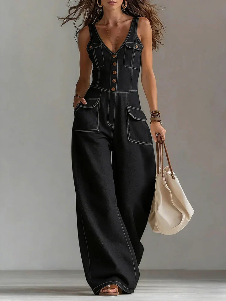 Sylwia - Loose Denim Jumpsuit