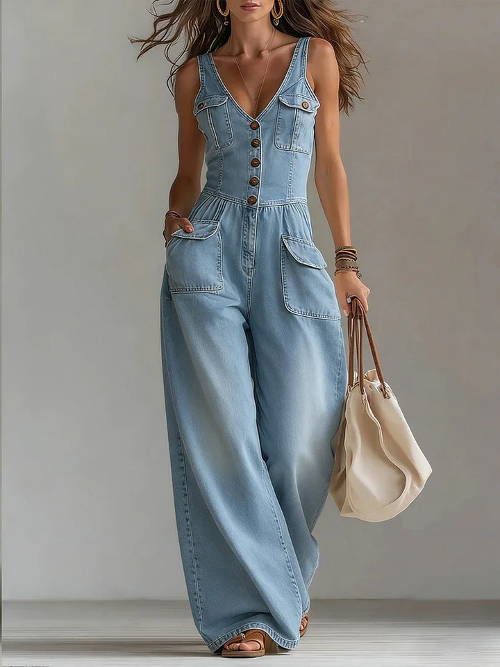 Sylwia - Loose Denim Jumpsuit