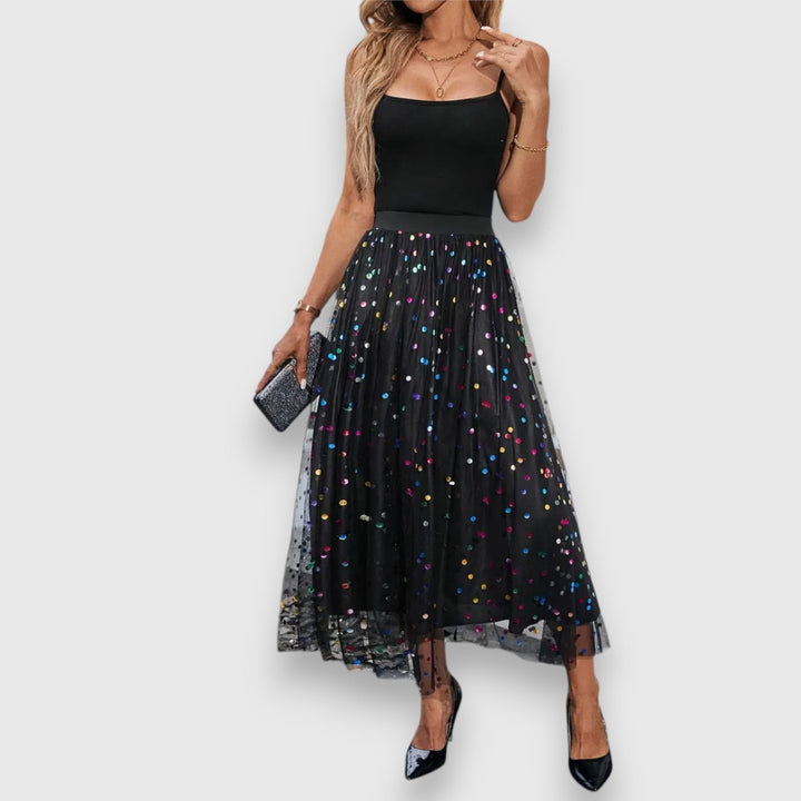 Leonie – Colourful polka dot skirt