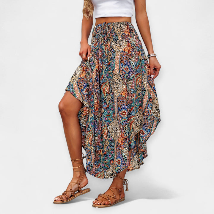 Lucie - Floral high-waisted midi skirt
