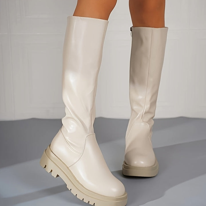 White Knee Boots