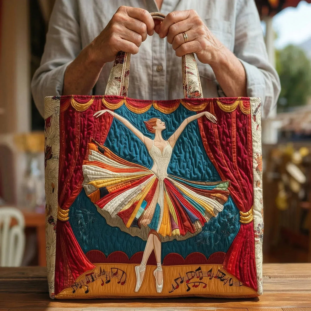Quilted Tote Bag - Elegant Ballerina