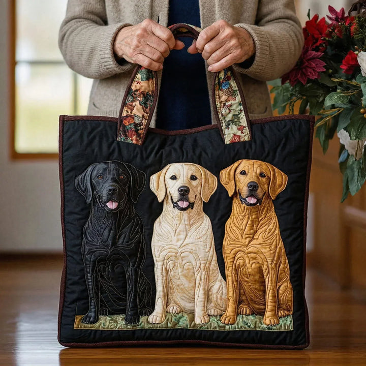 Quilted Tote Bag - Three Labradors