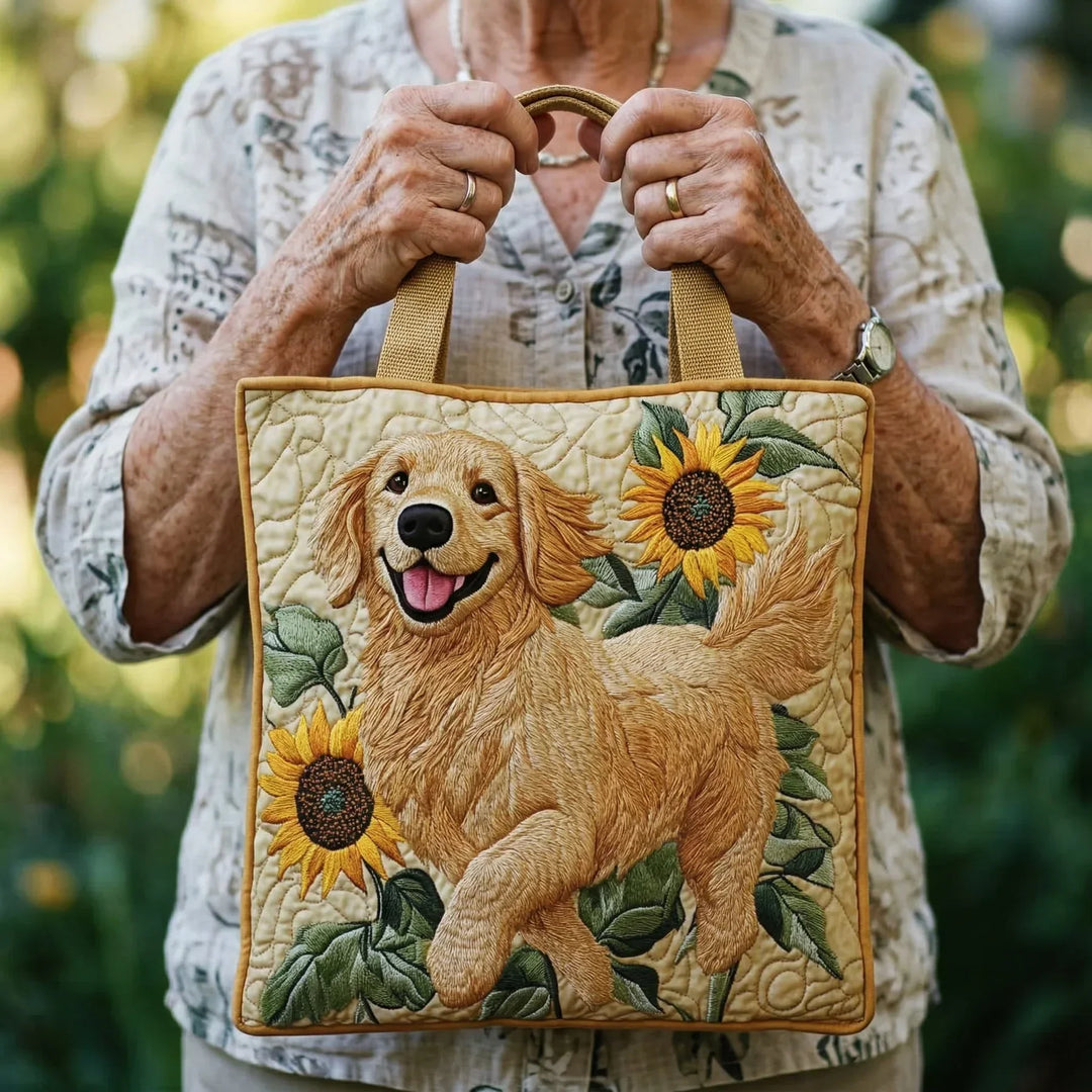 Quilted Tote Bag - Golden Retriever