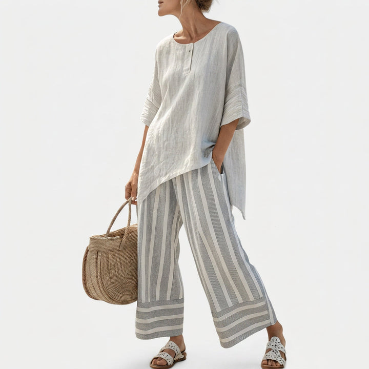 Clarisse - Asymmetric Blouse Set