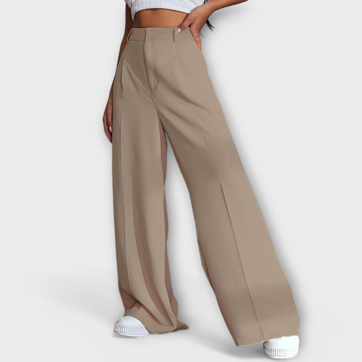 Iara - High waisted trousers with wide legs