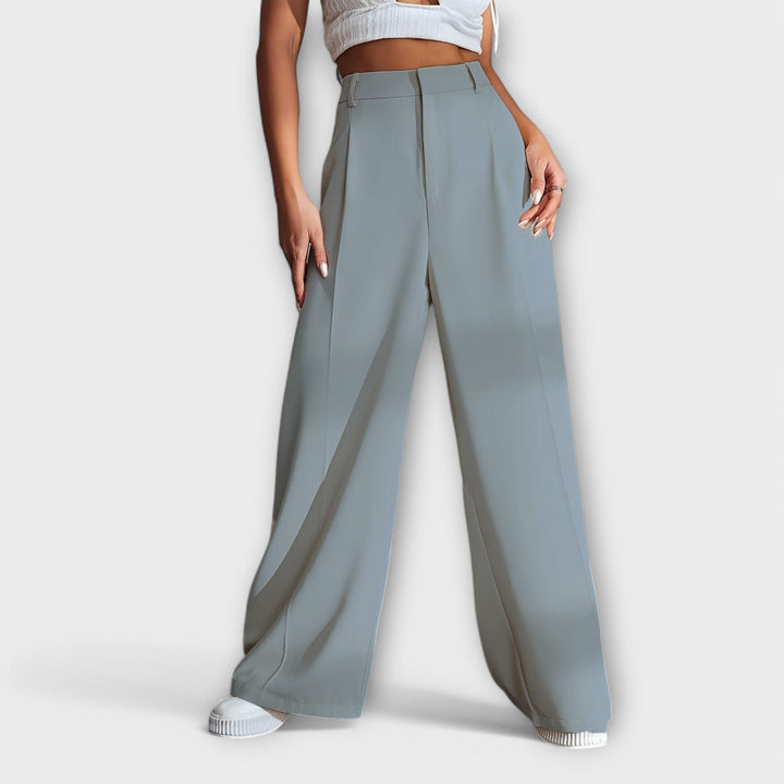 Iara - High waisted trousers with wide legs