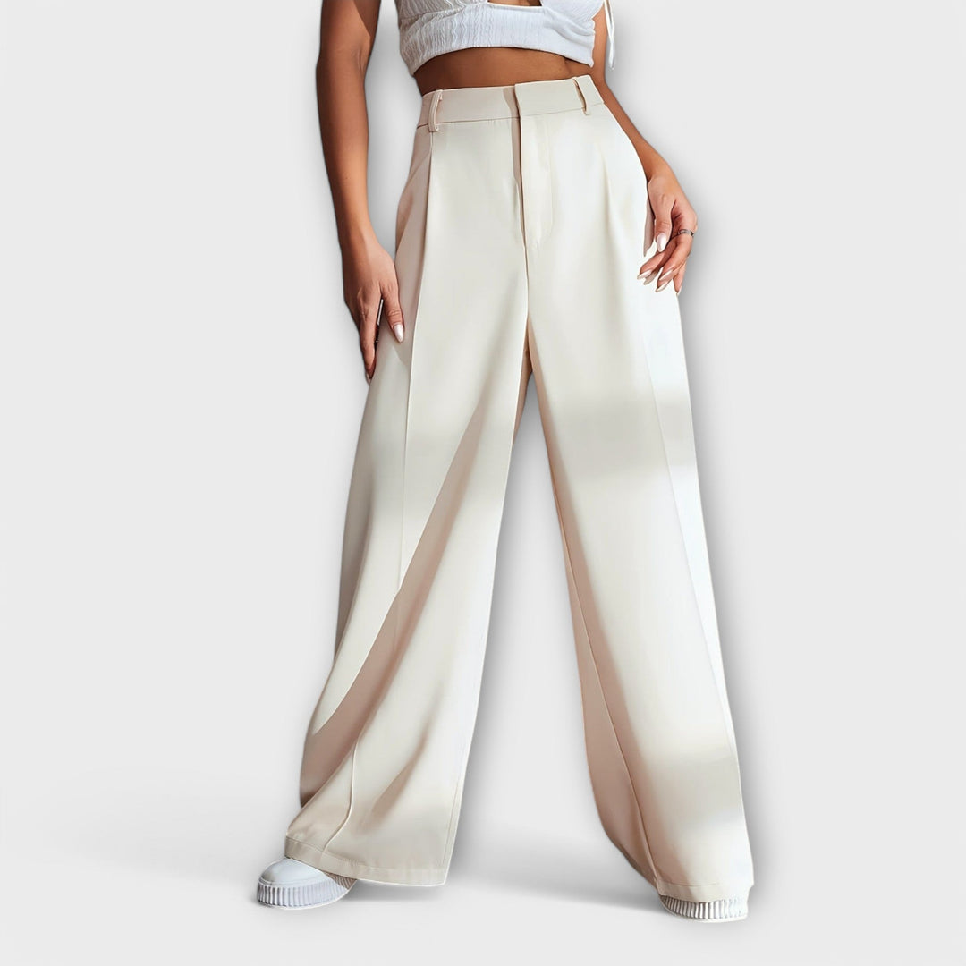 Iara - High waisted trousers with wide legs