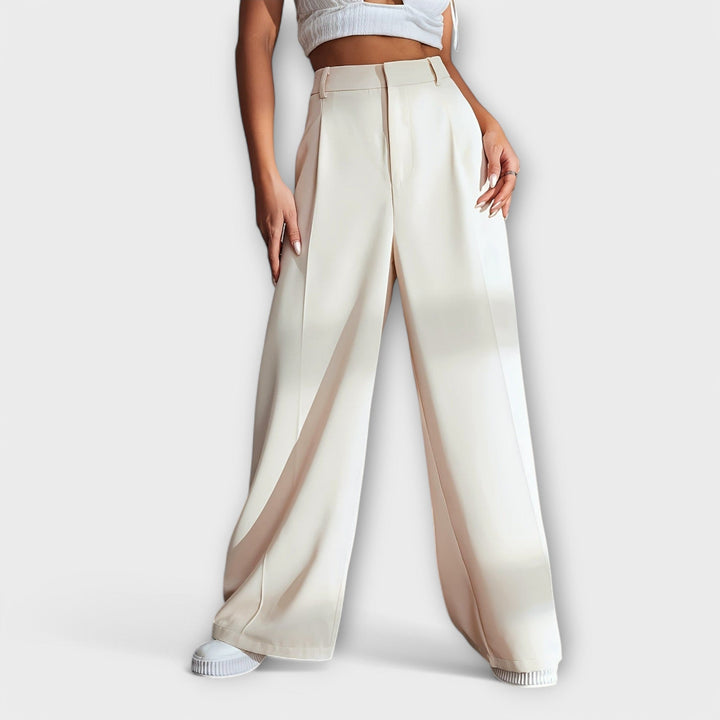 Iara - High waisted trousers with wide legs