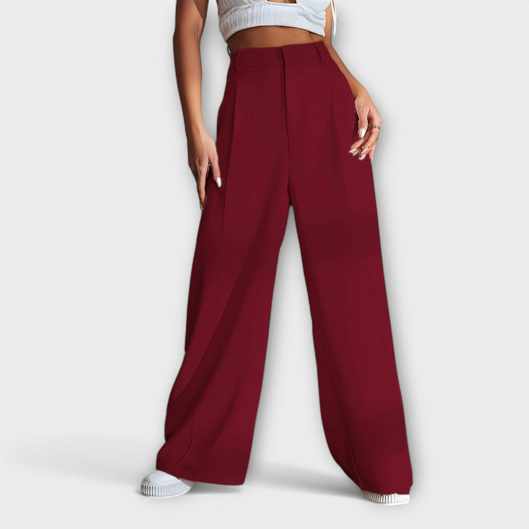 Iara - High waisted trousers with wide legs