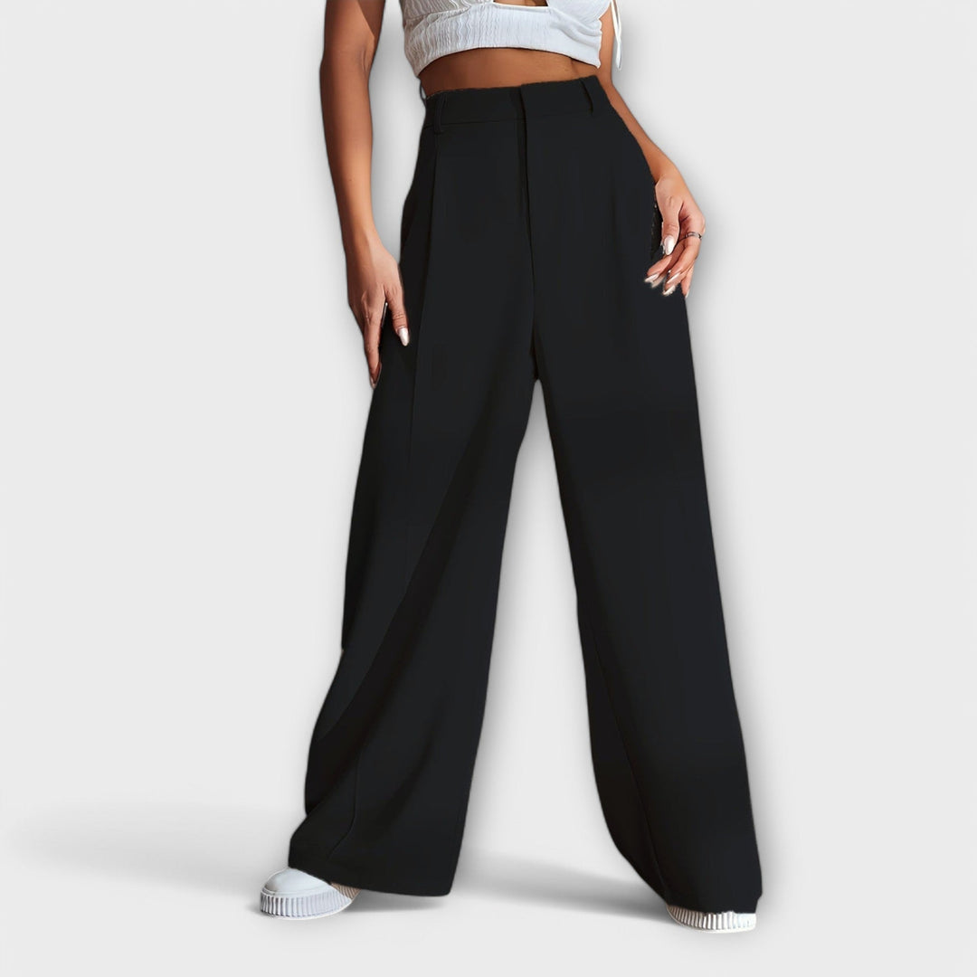 Iara - High waisted trousers with wide legs
