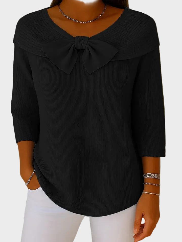 Aline - Soft and Elegant Sweater with a Bow