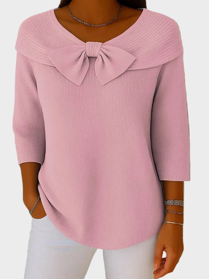 Aline - Soft and Elegant Sweater with a Bow