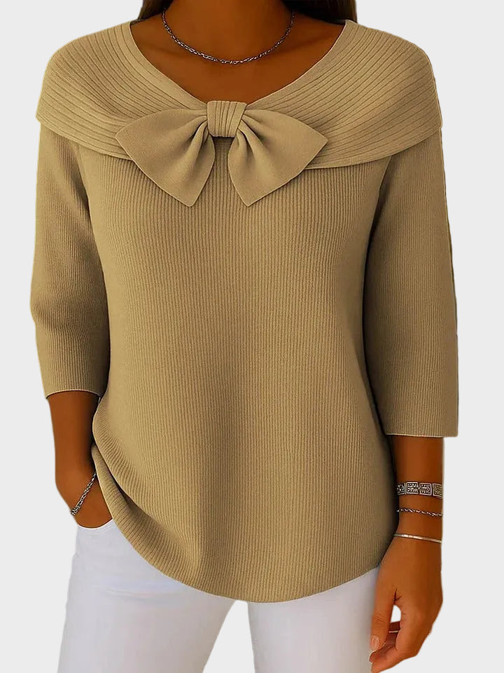 Aline - Soft and Elegant Sweater with a Bow