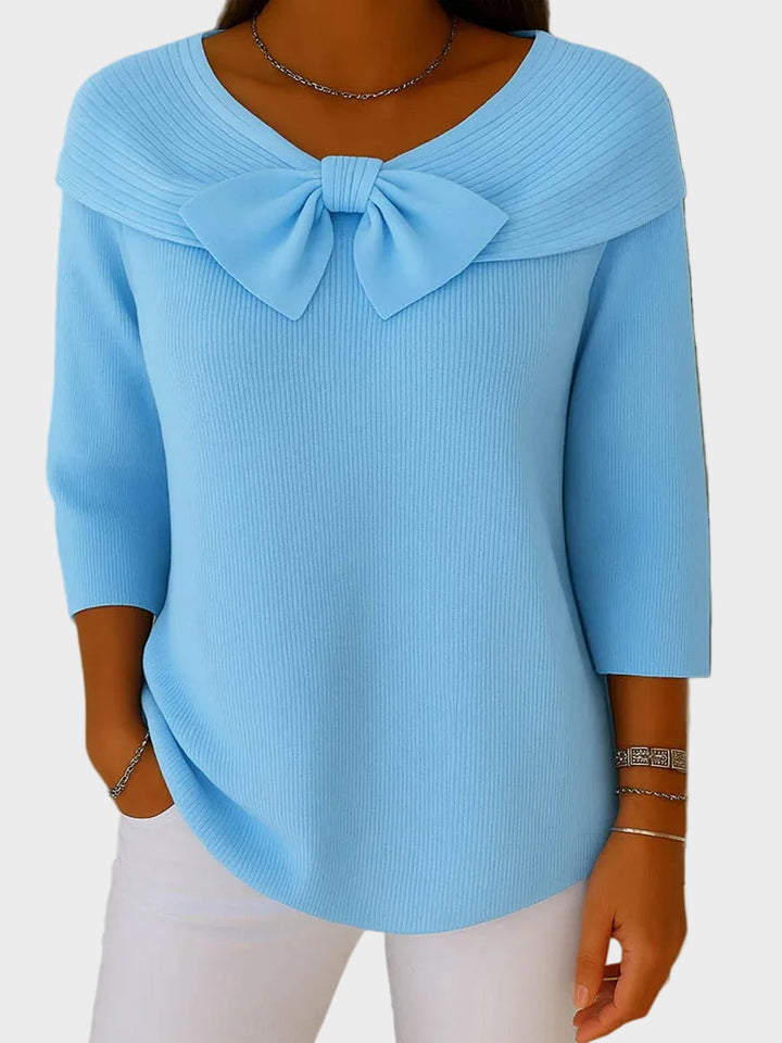 Aline - Soft and Elegant Sweater with a Bow