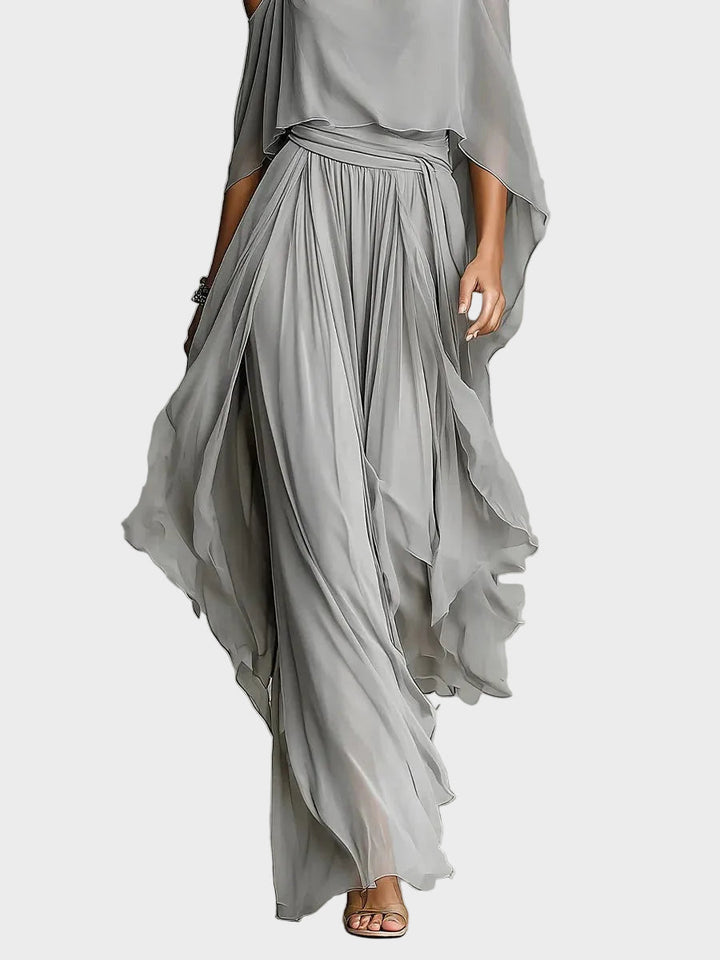 Isabela - Gray set with a strappy top and light trousers