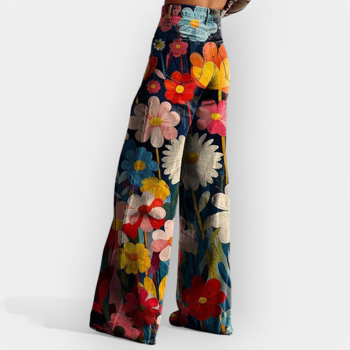 Laura - Floral wide-legged pants