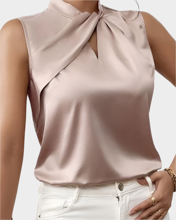 Tereza - Elegant Satin Sleeveless Blouse