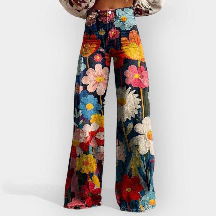 Laura - Floral wide-legged pants