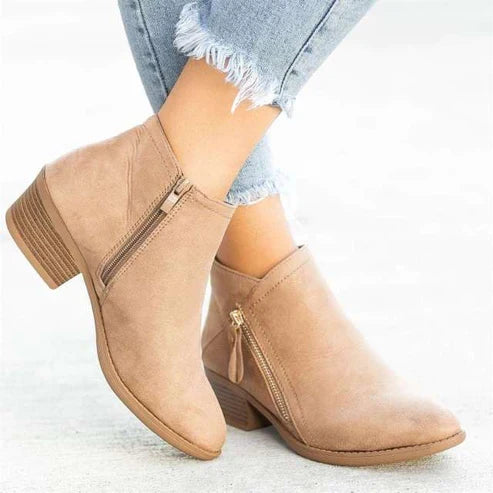 Waterproof Zipped Ankle Boots