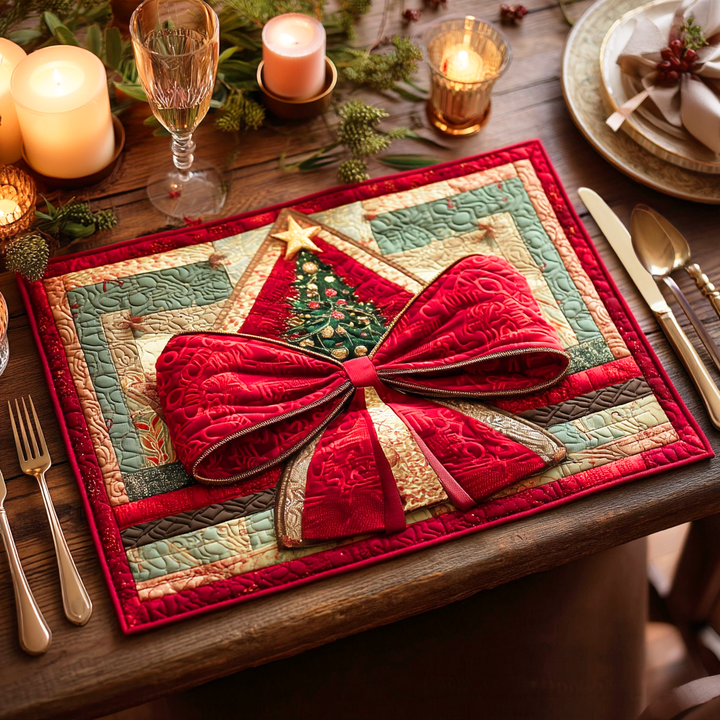 Silent Evergreen Quilted Placemat