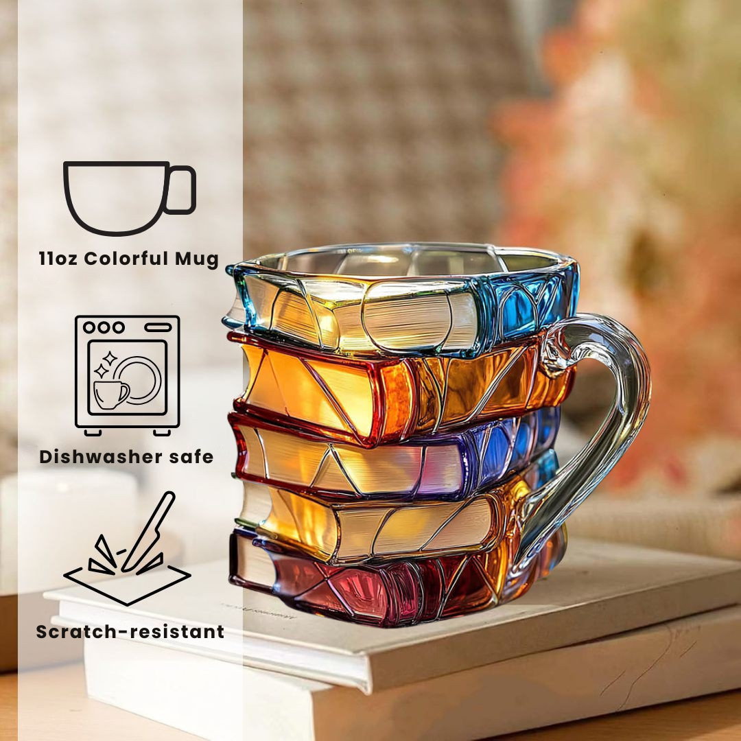 Unique handcrafted 3D mug for book lovers