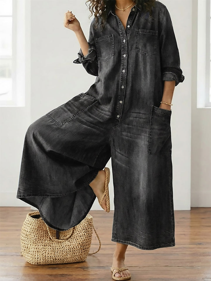 Felicja - Cotton Denim Jumpsuit