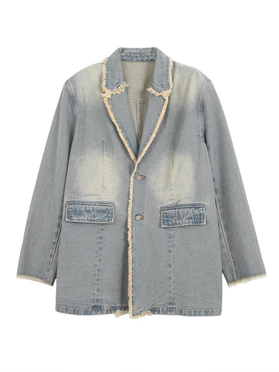 Hannah | Oversize Vintage Style Jacket with Raw Edges