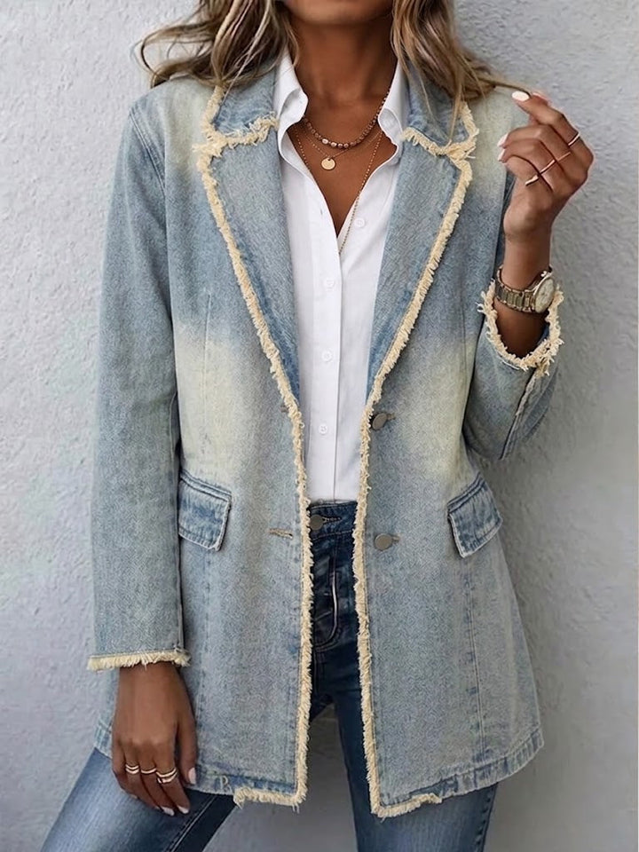Hannah | Oversize Vintage Style Jacket with Raw Edges
