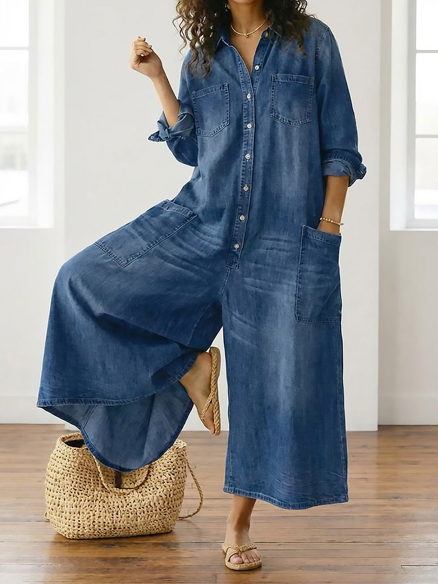 Felicja - Cotton Denim Jumpsuit