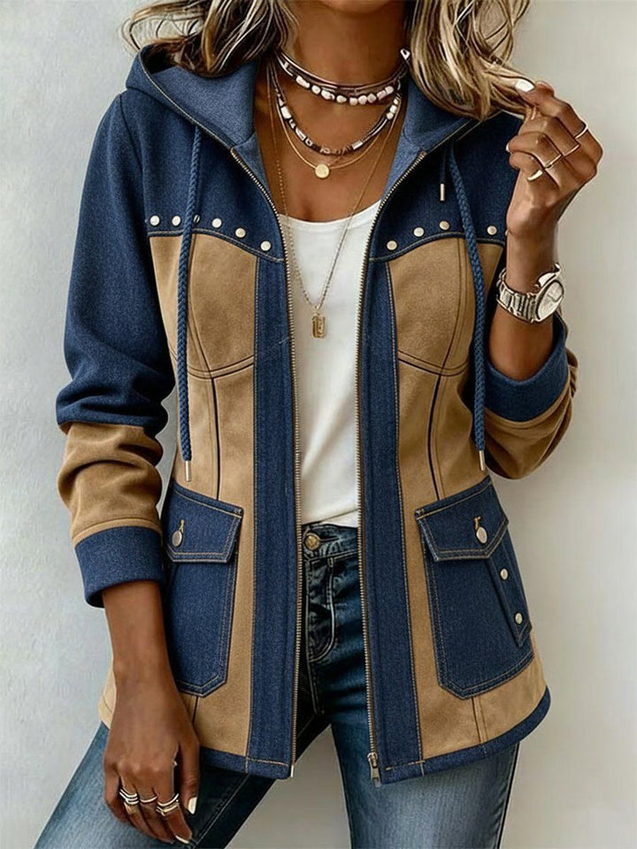 Ava | Patchwork Style Hooded Jacket
