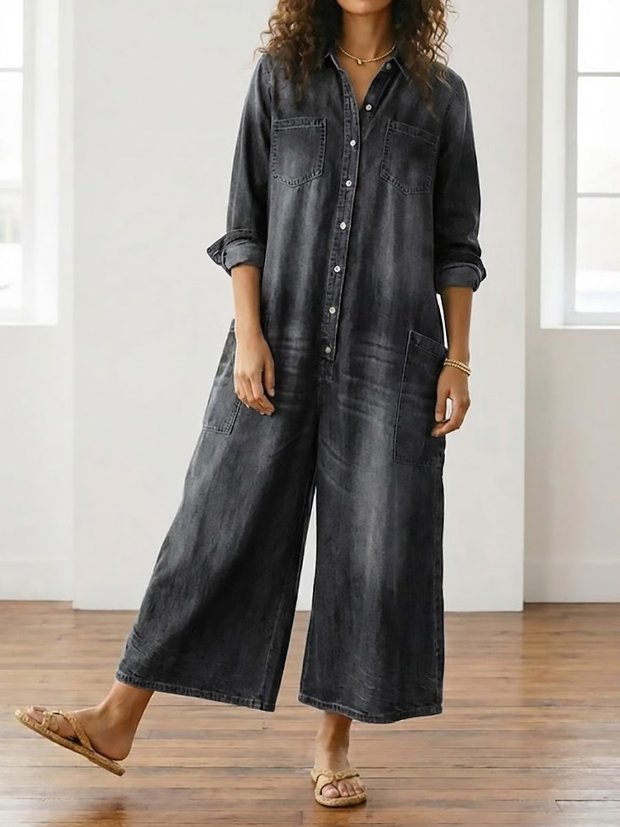 Felicja - Cotton Denim Jumpsuit