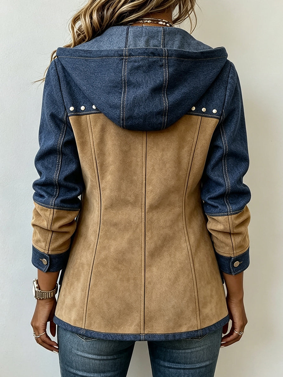Ava | Patchwork Style Hooded Jacket